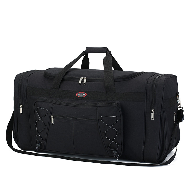 Large Black Bag Travel Bag Duffle Carry on for Women Waterproof Nylon Luggage Gym Bags Men's Outdoor Weekend Bags: Black