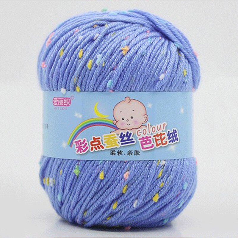 Fil de coton au lait pour bébé, fil de cachemire pour tricot à la main, fil de laine peigné au Crochet coloré, couture: light blue