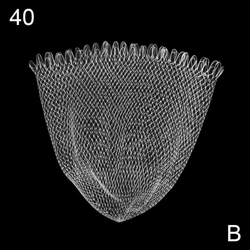Double Braided Mesh Net Fishing Landing Net 30/40/50/60 cm Fishing Tools Mesh Hole For Bass Trout Catch Fishing Accesories: Small eye  40cm