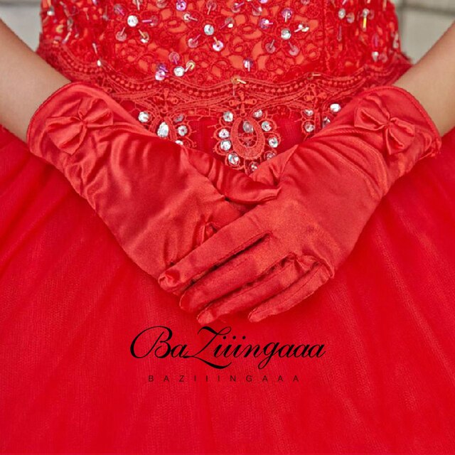 Gants De mariée courts, en dentelle rouge, sans doigts, accessoires De mariage, 15 pièces: 14