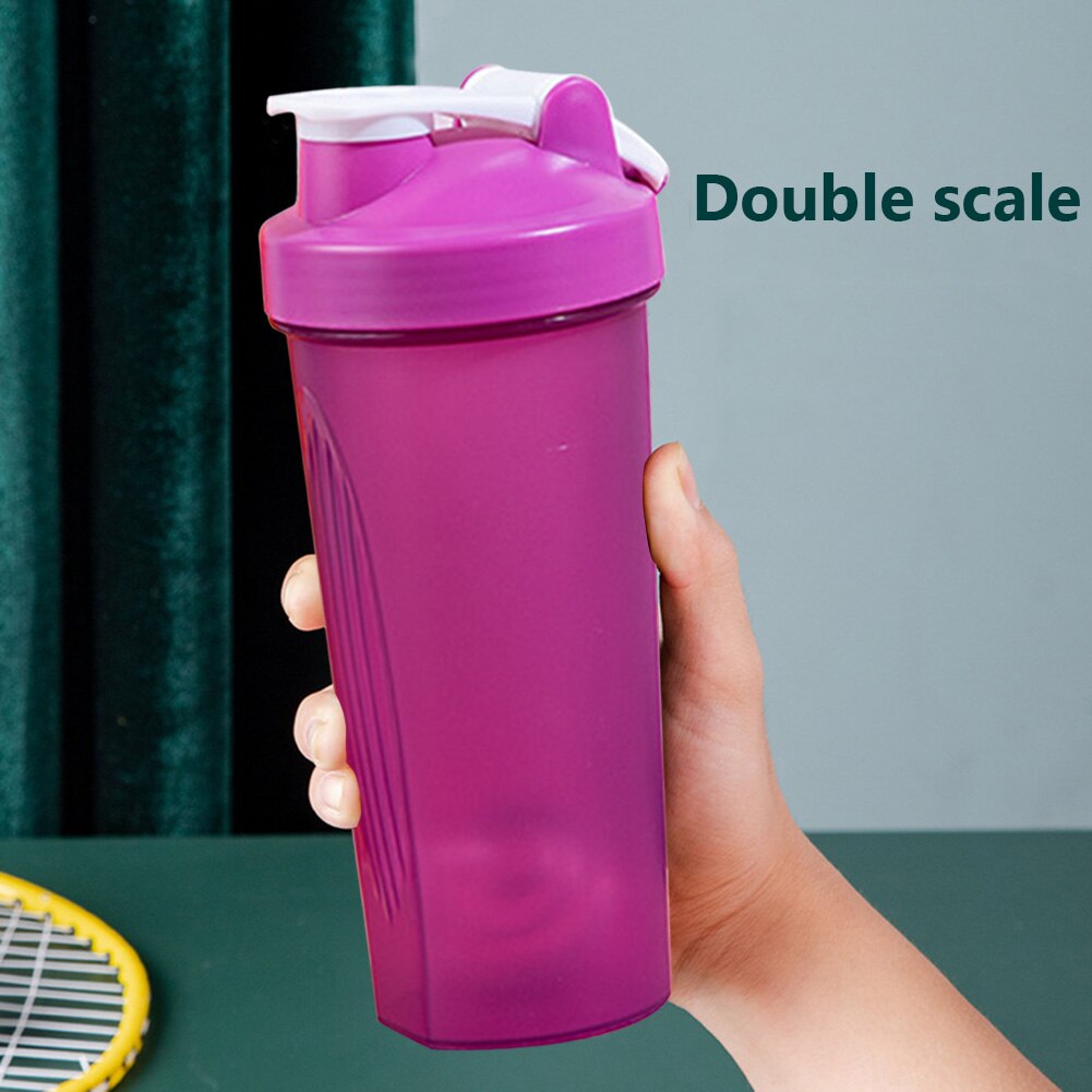 Botella agitadora de proteínas de 600ml, Herbalife, taza agitadora de proteína en polvo para gimnasio, agitador, taza Slushy con botella de agua portátil a escala: Purple