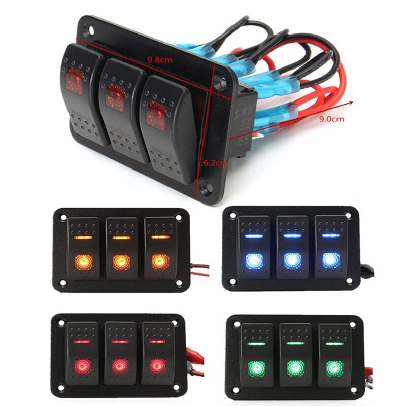 3 Gang Auto Boot Switch Panel Universele Controle Auto Schakelaar LED Schakelaar Truck