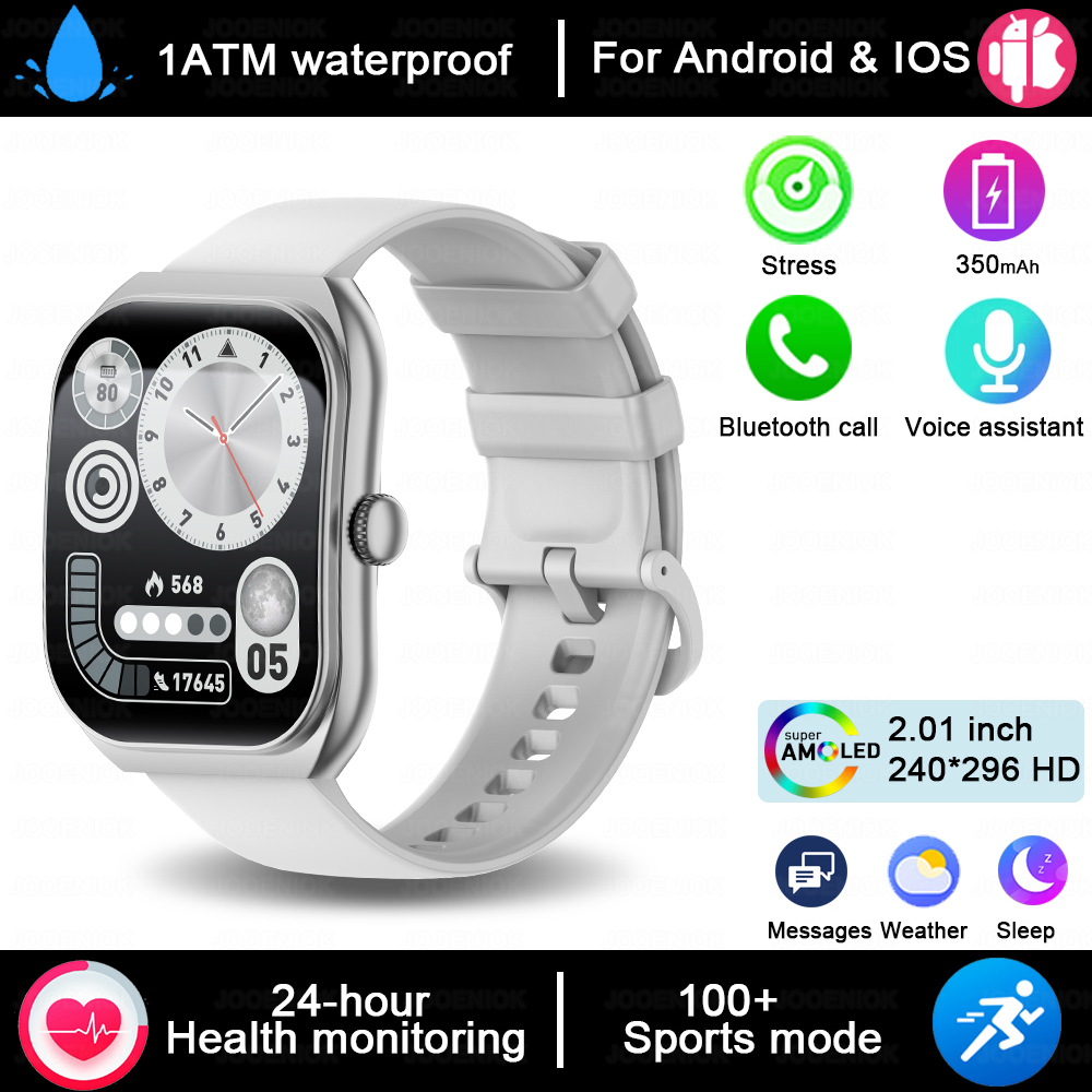 2025 Nuovo 2.01-Pollici Grande Schermo HD Smartwatch 1ATM Impermeabile Modalità Multi-sport Frequenza Cardiaca Chiamata Bluetooth accorto guarda per XIAOMI: Rosso