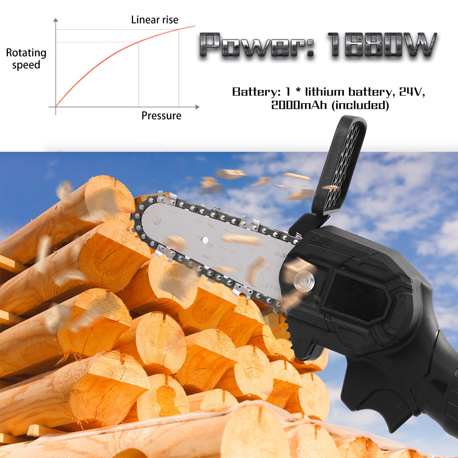 Electric Pruning Saw Rechargeable Small Electric Saws Woodworking One-handed Electric Saw Garden Logging Electric Chain Saw