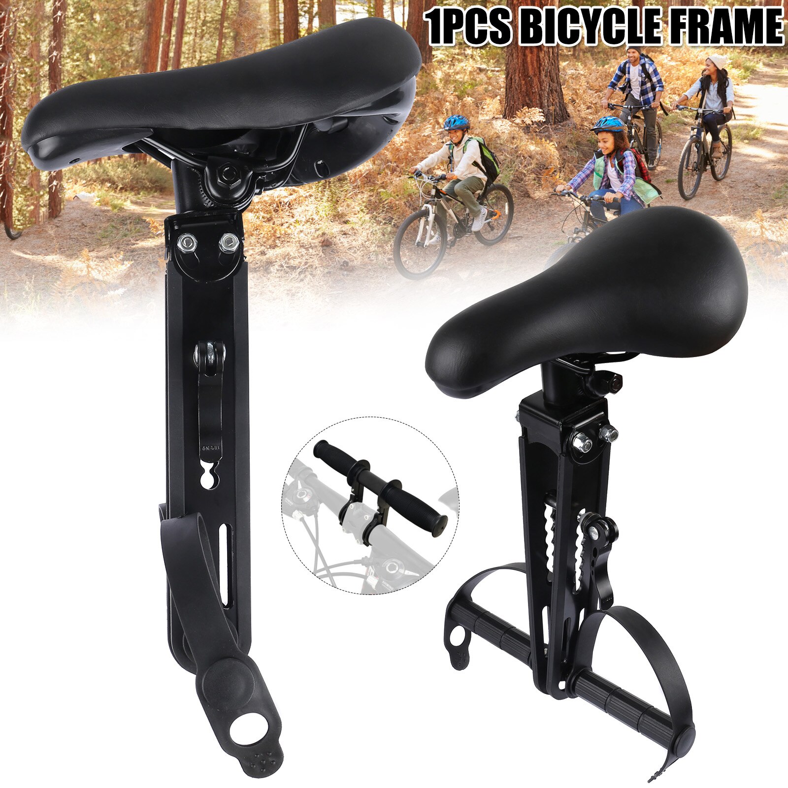 Adjustable Kids Bike Seat for Mountain Bikes Front Mounted Bicycle Seats Easy to Install for Children 2-5 Years ZJ55