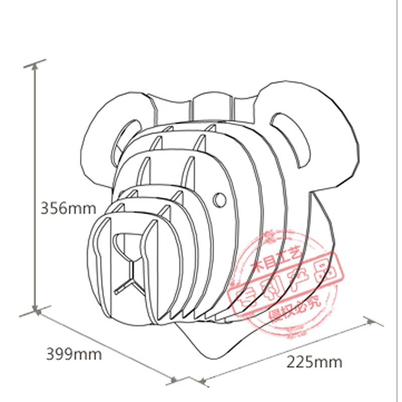 Big 36x40x22cm White Teddy Bear Wall Hanging Craft DIY 3D Puzzle Wood Animal Craft For Home Decoration Polar Bear Animal Head