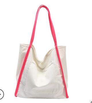 Simpel trend canvas taske tote indkøbstaske: Lyserød