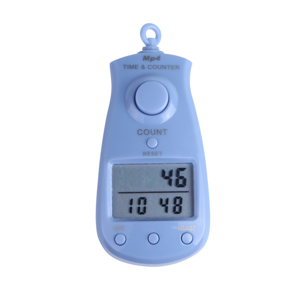 Stor lcd-skärm 5 digital elektronisk handräknare med snöre och tid datumvisning 5 färger tillgänglig