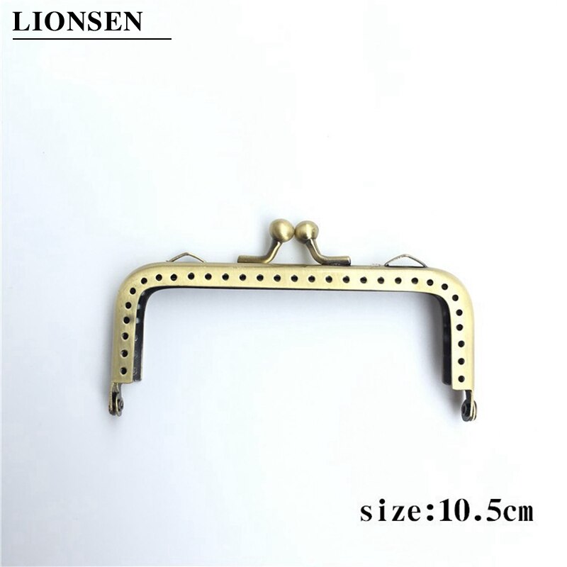 LIONSEN 8.5/12.5/15.5/18/20cm Glossy finish Antique Bronze Square Metal Purse Frame Handle for Clutch Bag Accessories Kiss Clasp