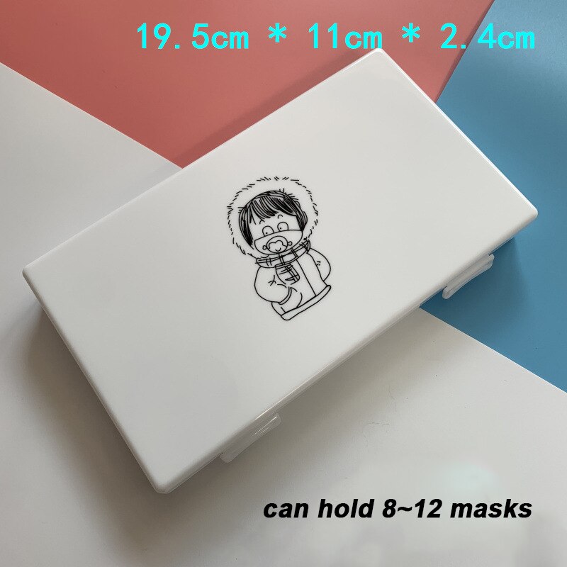 Portable Mask Box Plastic Face Mask Storage Case Boite Rangement Masque Dust Moisture Proof Kids Student Cajas Mascarillas: O