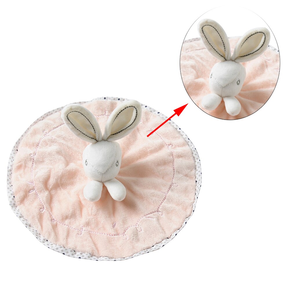 Vit sammet kanin lugnande docka supermjuk baby enfärgad lugnande handduk kan nås babyfiltar för babybruk