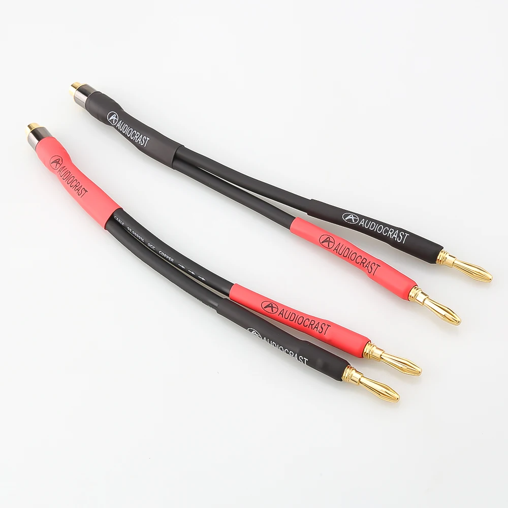 15Cm Hifi-Audiokabel Vrouwelijke Rca Naar 2 Bananenstekker Kabelversterker Luidsprekeradapter Kabel Bananenluidspreker