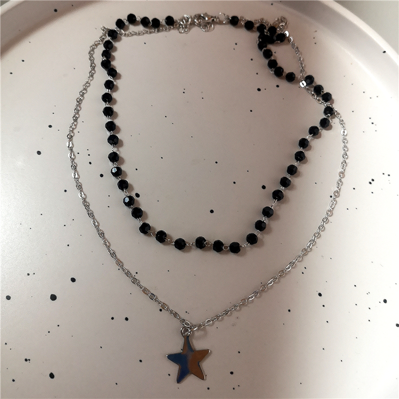 Goottilainen  y2k punaista perhostähti sydänristiriipus aave kynsi kaulanauha riipukset kaulakorut naiset esteettiset asusteet grunge korut: Kobolttivioletti