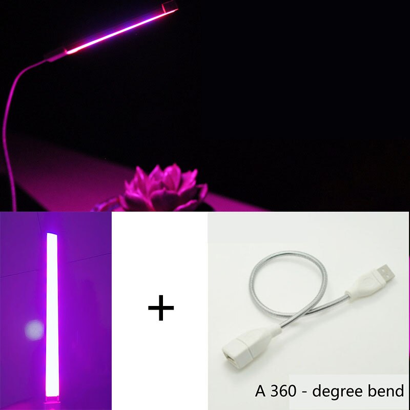 Led Plant Grow Light Full Spectrum Indoor Flower Growbox Grow Box Lamp Phyto Power Usb 5V 2.5W Meaty Plant 14 LEDS lights: lamp with cable