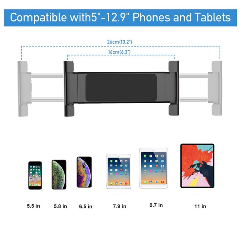 Tablet-halterung für den schreibtisch (höhen- und winkelverstellbar), kompatibel mit allen tablets und smartphones.