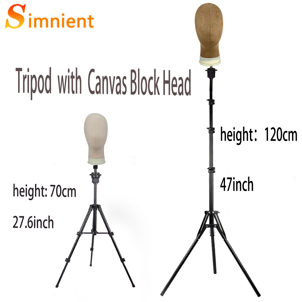Mannequin Head Wig Stand Canvas Block Head With Adjustable Mannequin Head Tripod For Wigs Making Display Wth Wig Caps T Pins