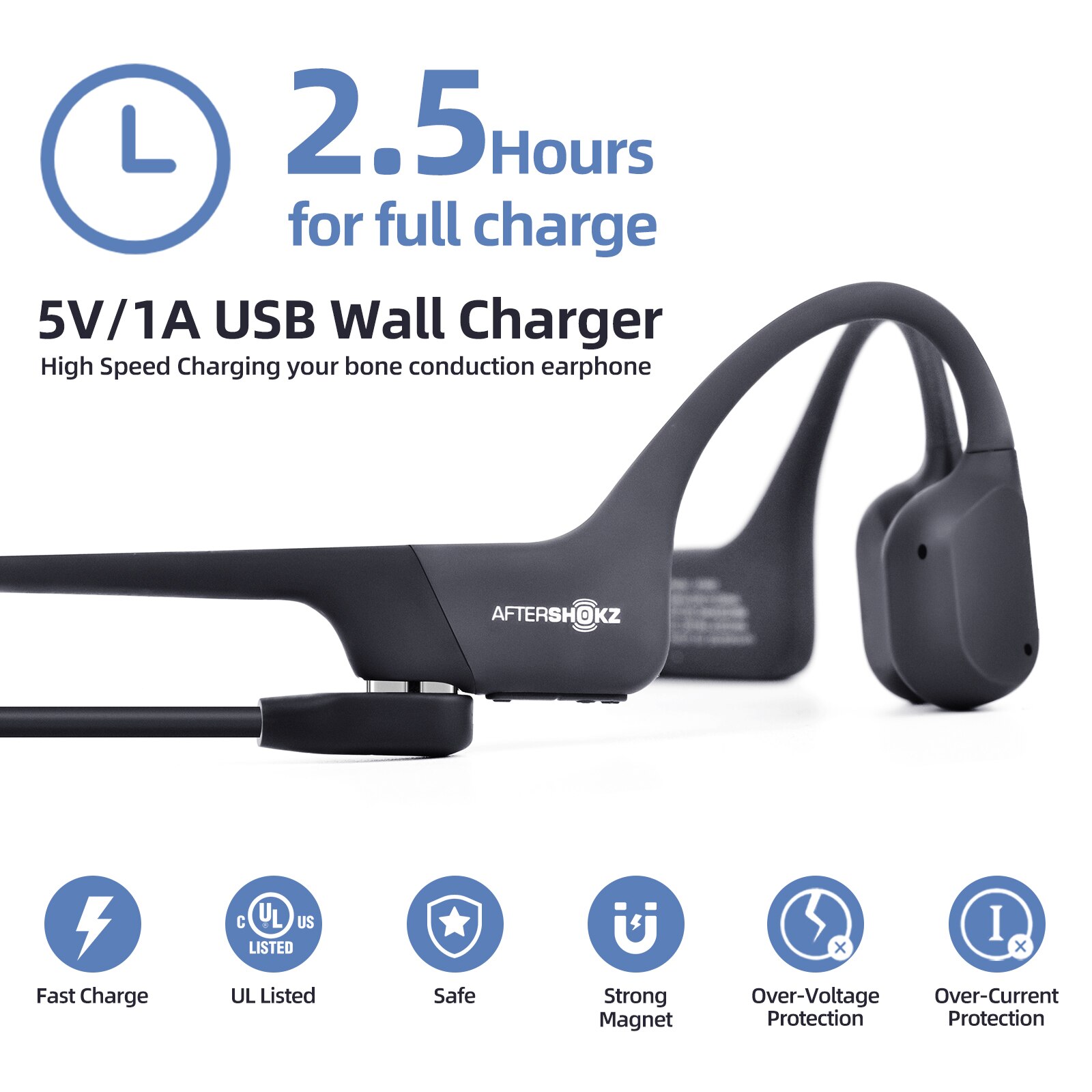 Bone Conduction Headphones Magnetic Charging Cable For After Shokz Aeropex As800 Bluetooth Headset Charger Cable Power Cord