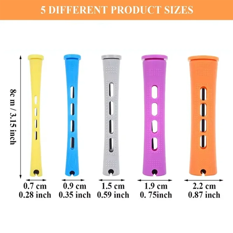 20 kpl permanenttikihartimia, 5 kokoa kihartimia, muovisia kylmäaaltokihartimia, permanenttikihartimia, hiustenmuotoiluvälineitä