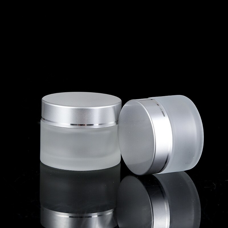 Face Cream Container Frosted Glass Refillable Ointment Bottles Empty Cosmetic Jar Pot Eye Shadow Storage 5/10/15/20/30/50/100g