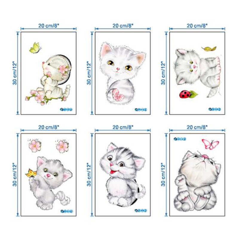 Simulatie Kat Wc Stickers Verwijderbare Muurstickers Waterdichte Zelfklevende Badkamer Stickers Leuke Cartoon Kitten Stickers