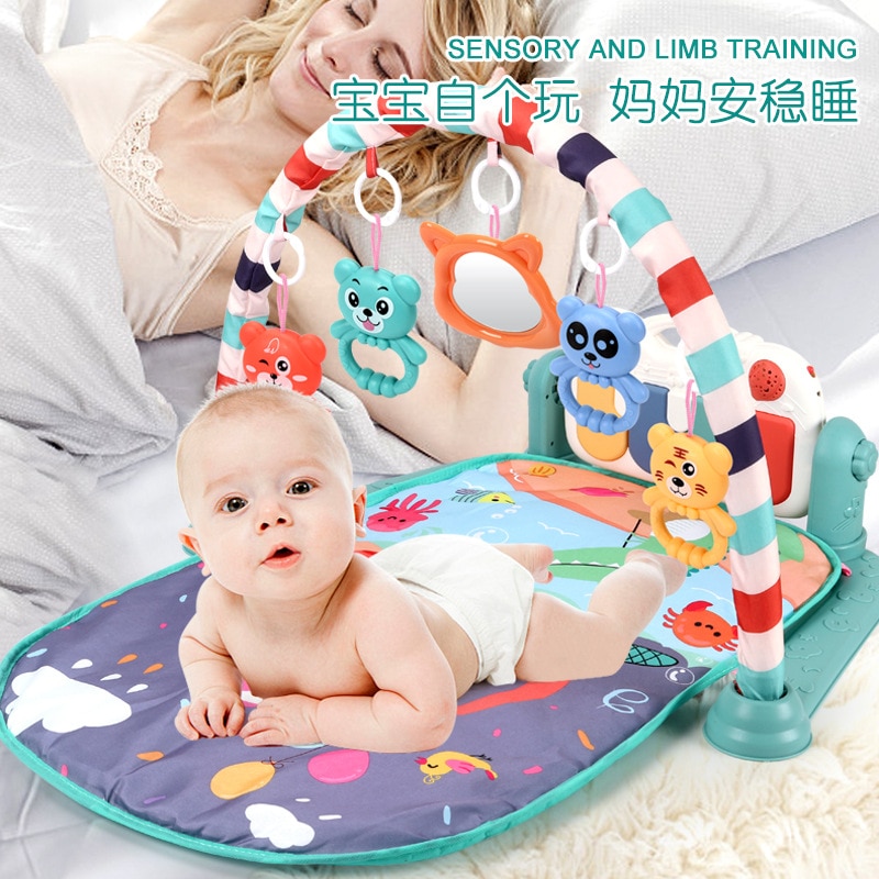 Musiktæppe baby nyfødt træder på klavergymnastik 0- 18 måneder 30 lism plastikcement