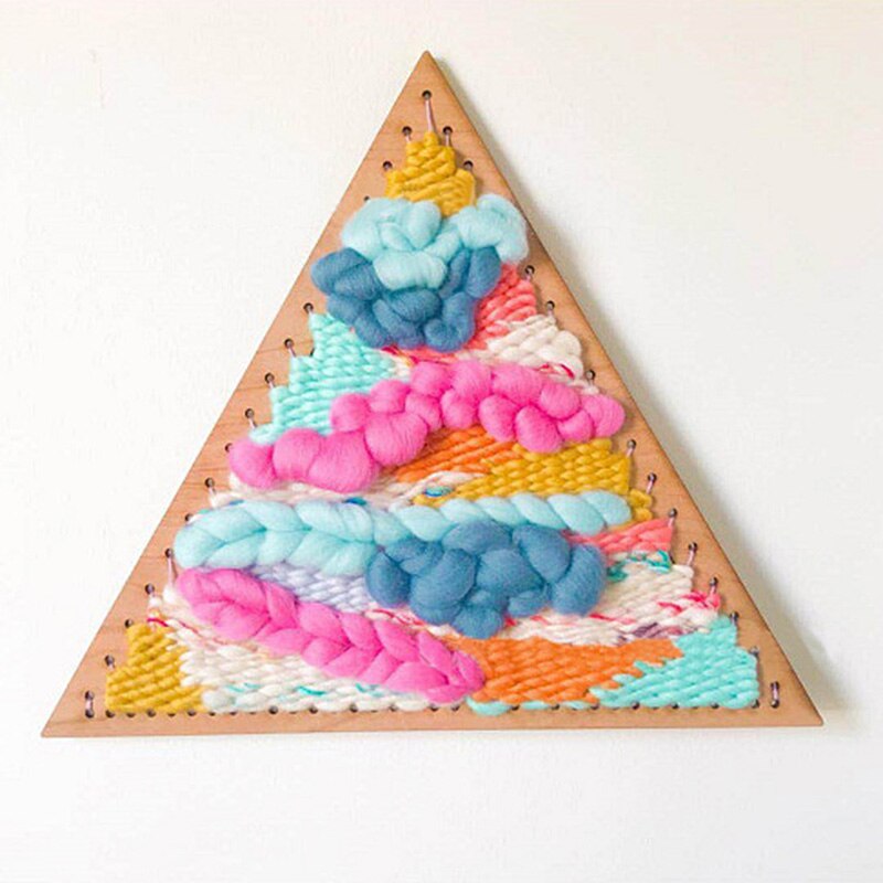 Herramienta para tejer telar Triangular de madera para tejer campanilla de viento hecha a mano atrapasueños adorno colgante en la pared suministros para el hogar