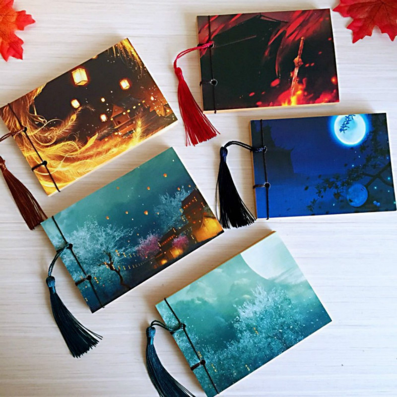 Bullet Journal Notebook Weekly Planner Stationery Store School Chinese Style Tassel Retro Handmade Sketchbooks Notepad 016007