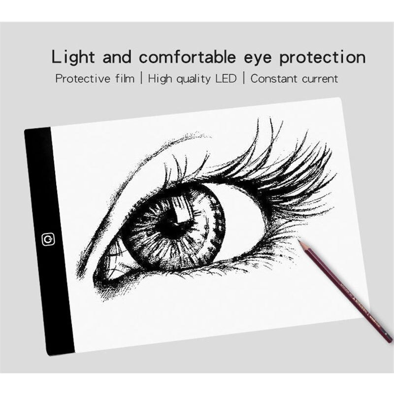 WKDP-tableta gráfica LED iluminada, tablero de dibujo Ultra A4, almohadilla de luz, libro de bocetos, tablero de copia en blanco, lienzo para pintar
