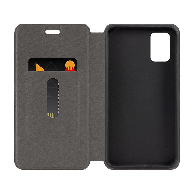 Canvas pu læder etui til samsung galaxy  a71 5g a71 5g uw flip etui til samsung galaxy a quantum cover silikone bagcover