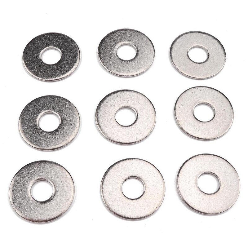 90PCS Boxed 304 Stainless Steel Washer Set 9 Specifications M6 M8 M10 Round Flat Washer Kit