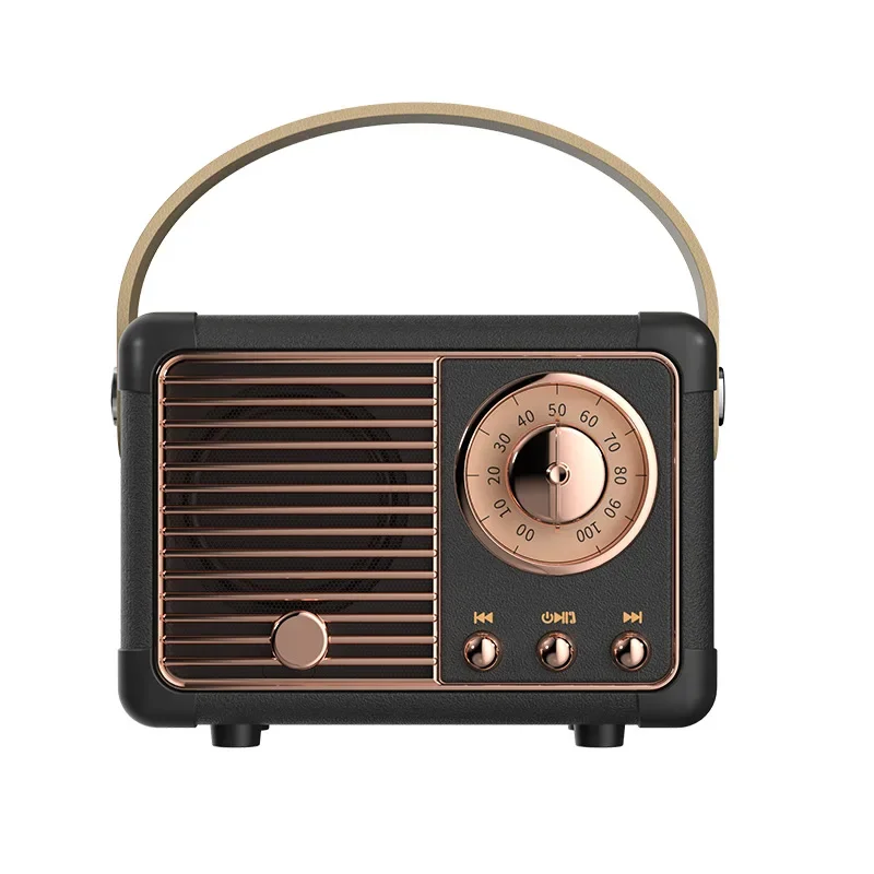 Mini retro bluetooth-kompatibel högtalare med  hm11 klassiska musikspelare, ljud stereo, dekoration, minihögtalare, resemusikspelare: Svart