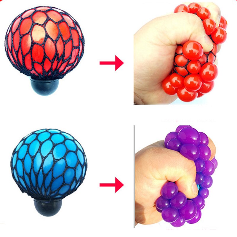 Belastungen Reliever Squeeze Spielzeug Mesh Ball Trauben Squeeze Spielzeug Kind Erwachsene Hand zu Kneten Neuheit Sensorische Fruchtig Spielen Spielzeug