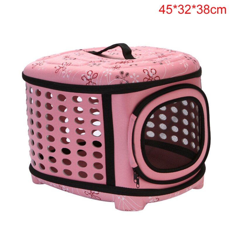 Sac pour animaux de compagnie chien chat transporteur sac à main voyage Portable respirant chat transporteur sac pliable sac à bandoulière transporteur pour chiot moyen chien: Pink  L