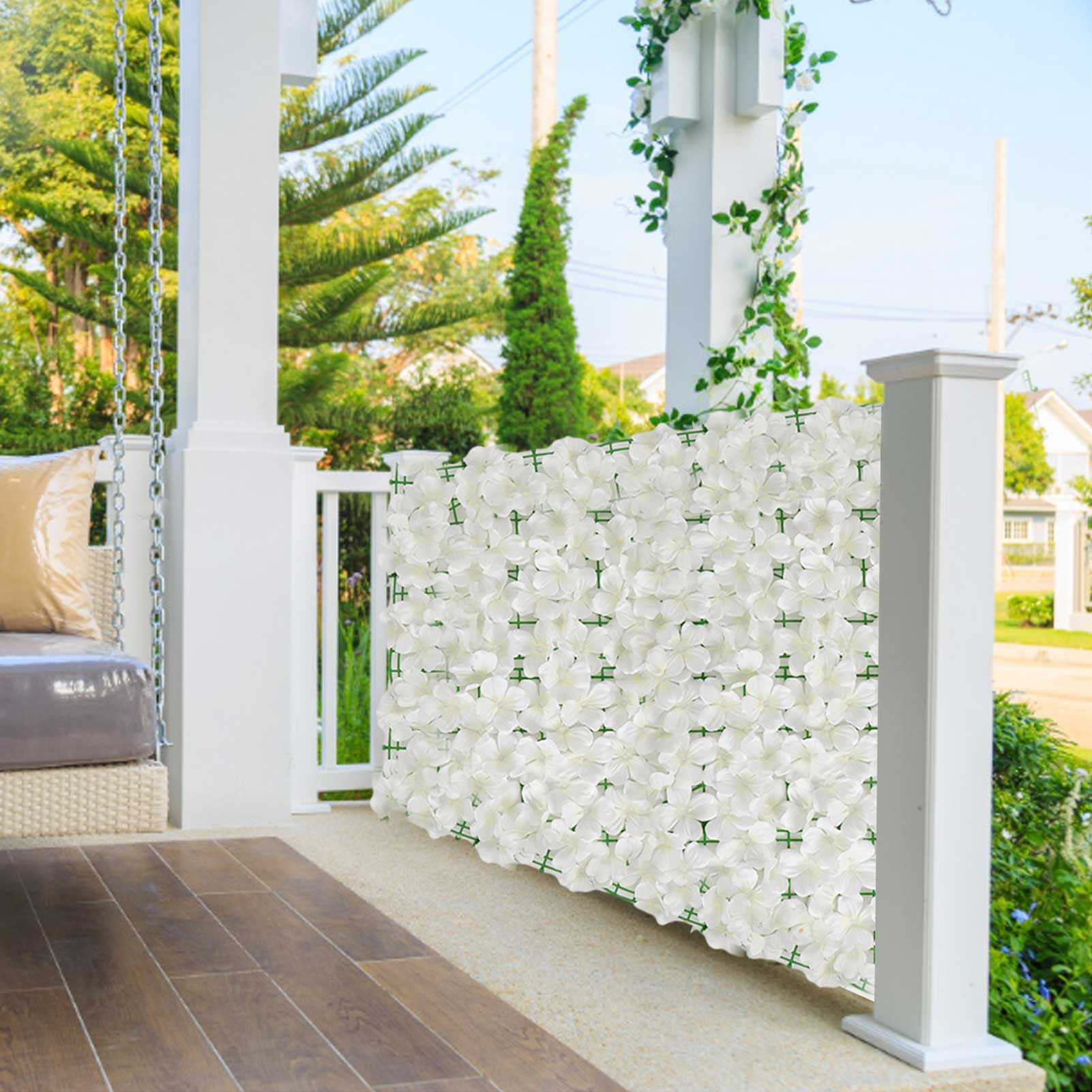 Artificial Flowers Beds Roll Garden Border Balcony Screen Artificial Hedge Landscape Edging Decorative Fence Garden Home Decor