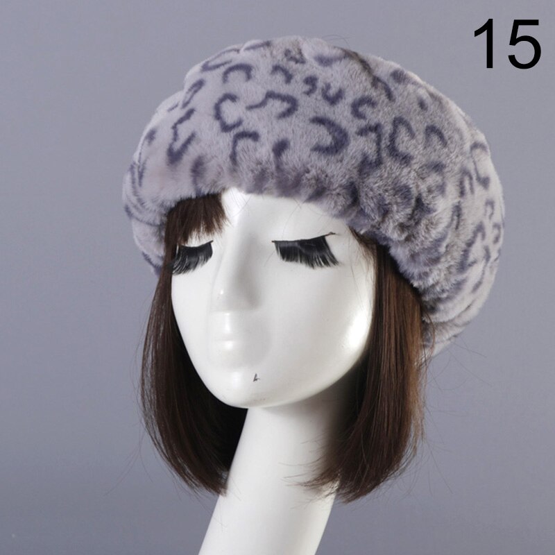 Winter Elastic Earmuffs Turban Thick Furry Hairband Fluffy Russian Faux Fur Women Fur Headband Hat Outdoor Earwarmer Ski Hats: 15