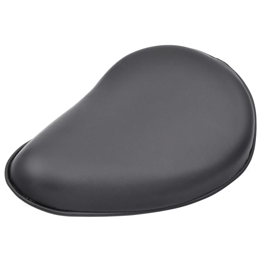 BJMOTO-almohadilla de asiento delgada para Conductor, de cuero negro, Solo con Kits de soporte de montaje para Harley Sportster Bobber Chopper