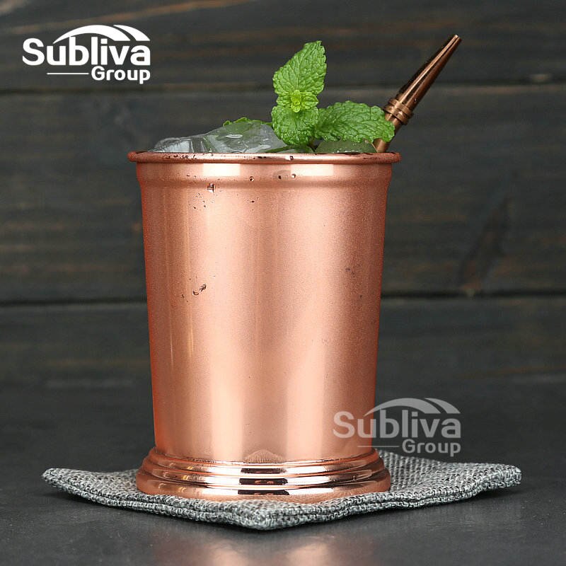 Mint julep krus cocktail krus i rustfrit stål blandede drinks krus martini mojito drink bar fest øl krus: Kobberbelagt