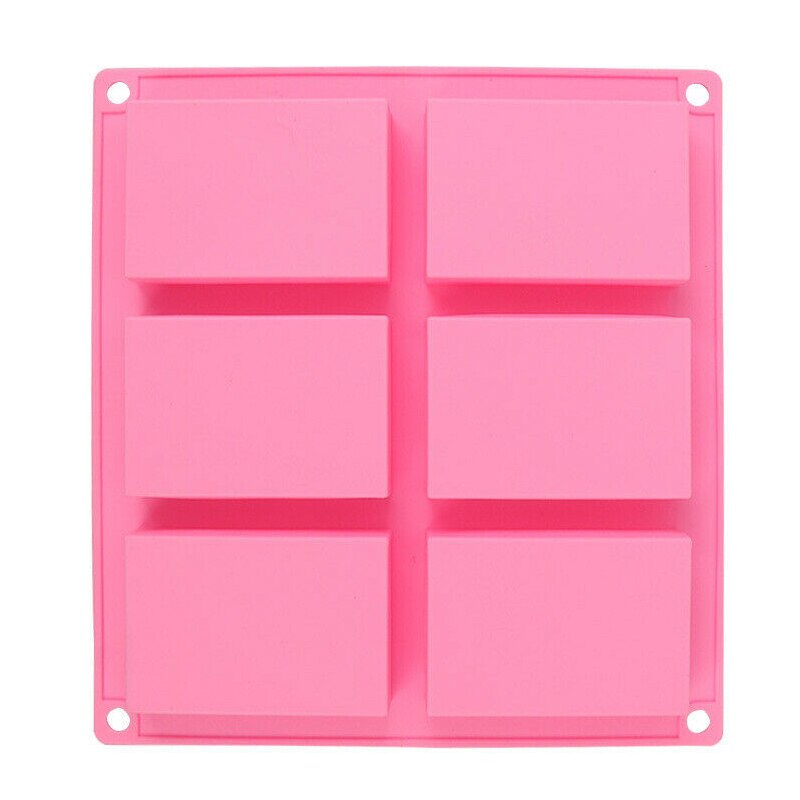 Siliconen Zeep Mal 6 Cavity Rechthoek Bak Lade Draagbare Voor Zelfgemaakte Diy Mold K888