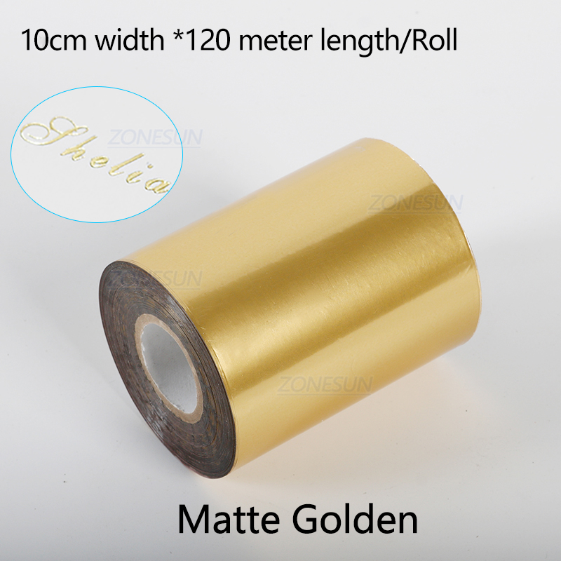 ZONESUN 10cm Rollen Heißer Folie Stanzen Papier Wärme Transfer Eloxiert vergoldet Papier für Leder PU Brieftasche Heißer folie stanzen handwerk: matt Gold