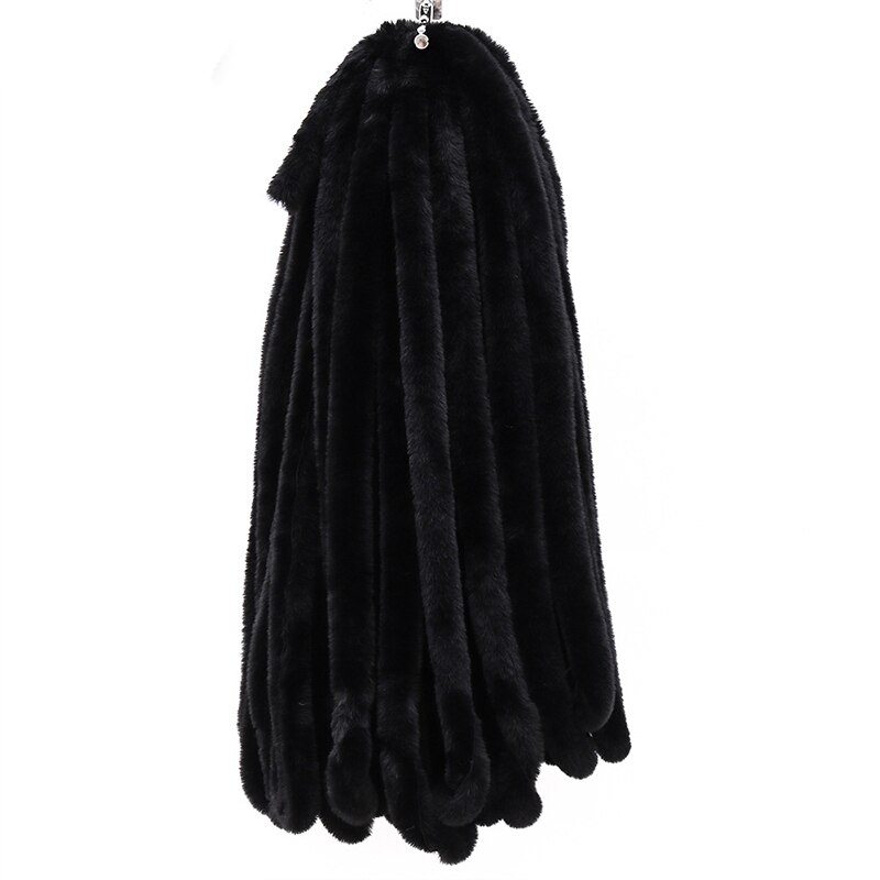 1M Kunstmatige Konijnenbont Lint Tapes Diy Kleding Naaien Pluizige Bekleding Trimmen Stof Naaien Kostuum Ambachten Rand: Black