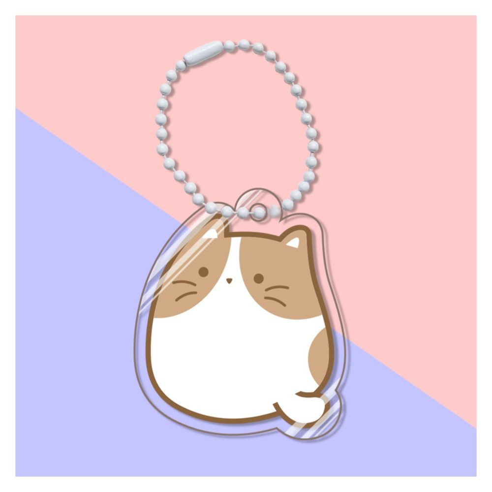 Kawaii Orange Cat Siamese Cat Keychain Calico Cat Ginger Cat Kitty Pendant Cute Acrylic Cat Keyring Couple: GRAY