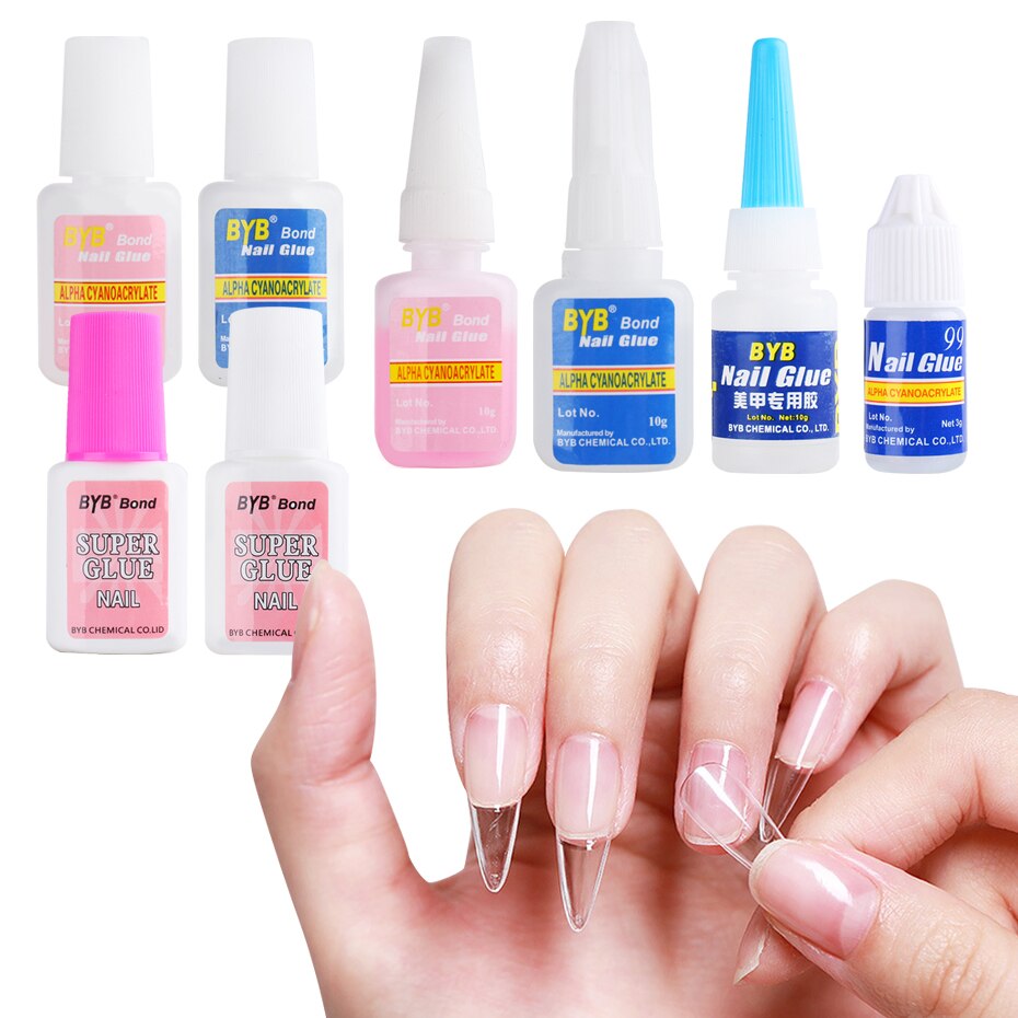 8 Soorten 10G Nail Lijm Voor Tips Valse Nail Verlengen Clear Vernis Lijm Met Borstel Super Sticky Adhesive Salon manicure Tool LY1866