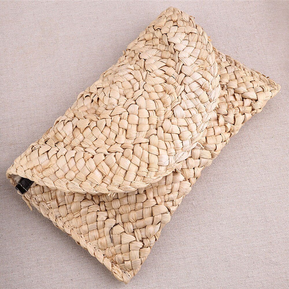 Bohemia Beach Bag Women Summer Straw Knitted Handbag Messenger Long Bag Clutch Ladies Clutch Bag Party Envelope Handbag