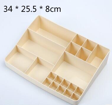1 stk simpel stil makeup organizer opbevaringsboks plast kosmetik diverse opbevaringsholder til hus opbevaring kontor bord: Gul - stor