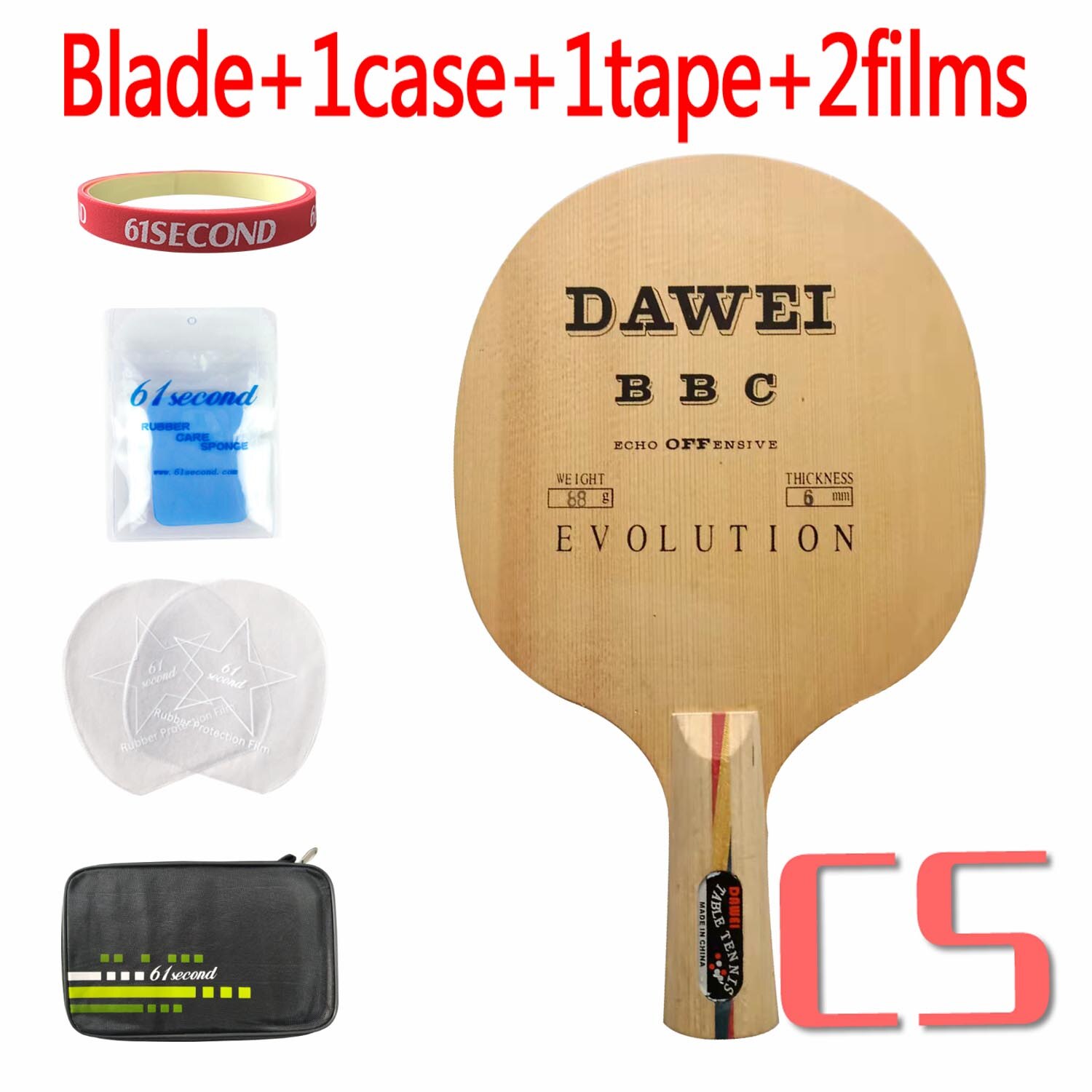 Original DAWEI BBC Table Tennis penhold short CS Table Tennis Blade PingPong Racket: CS with FM case