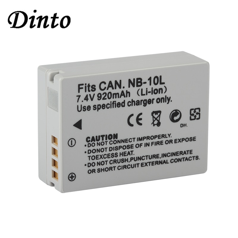 Dinto 920 mAh 7.4 V Digitale Camera Batterij NB-10L NB10L NB 10L Vervanging Batterijen voor Canon G1X G3X G15 G16 SX40 SX60