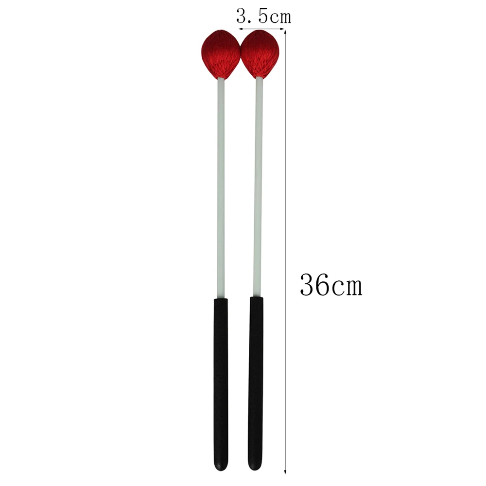 1 paire de baguettes de tambour Marimba, carillon, bâton de cloche, bâtons de batterie de Xylophone, accessoires et pièces pour instruments de Percussion professionnels: Rouge