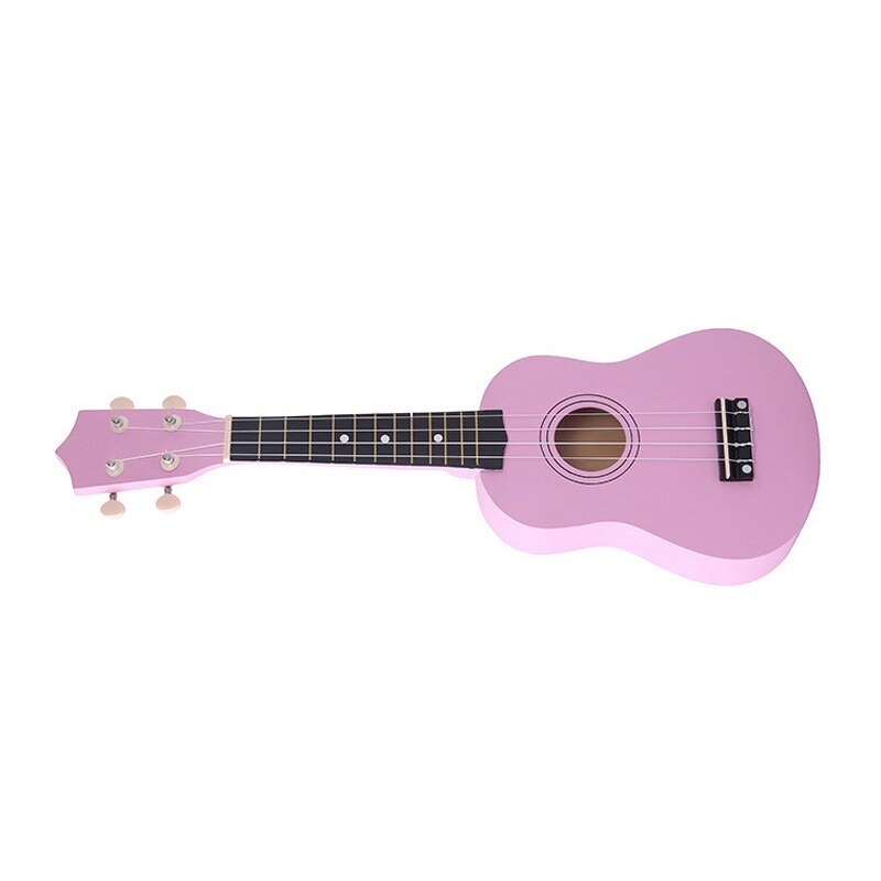 2 Set 21 Inch Sopraan Ukulele 4 Strings Hawaiian Gitaar Uke + String + Pick Voor Beginners Kid (roze) & (Zwart)