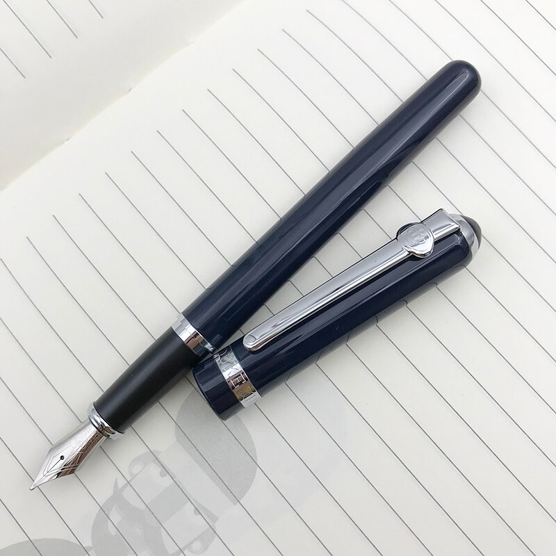 Pluma estilográfica Duke Punta fina de 0,5mm, bolígrafos de de negocios de punto de iridio metálico para hombres y mujeres con estuche de bolígrafo, 1 unidad/lote, suministros de oficina