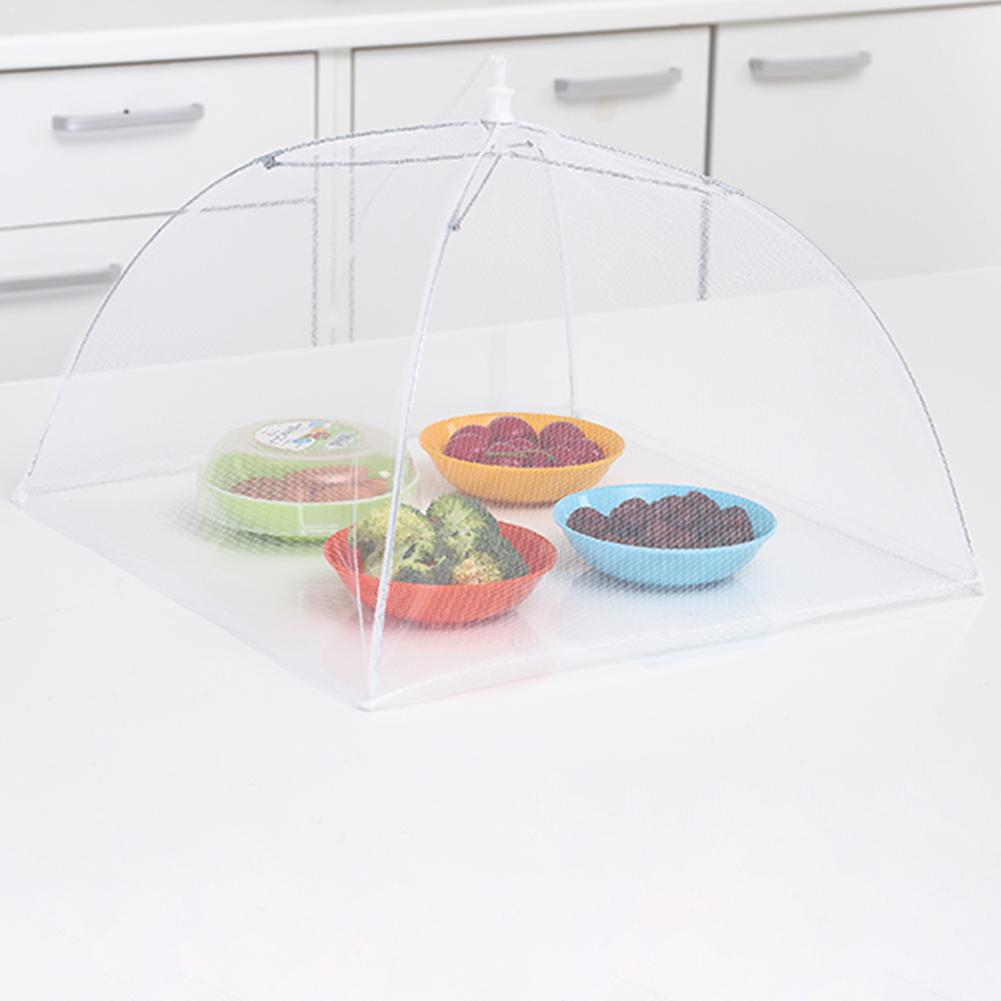 12 - Inch Kitchen Food Cover Mesh Folding Washable Preventing Flies Table Cover For Outdoor BBQ Camping Picnic White Food Cover